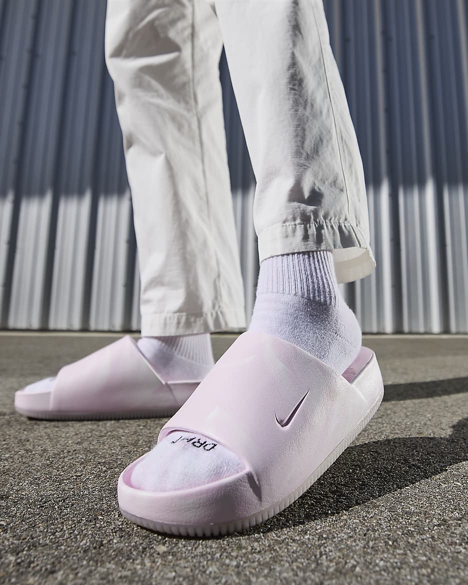 Pink and grey nike slides on sale